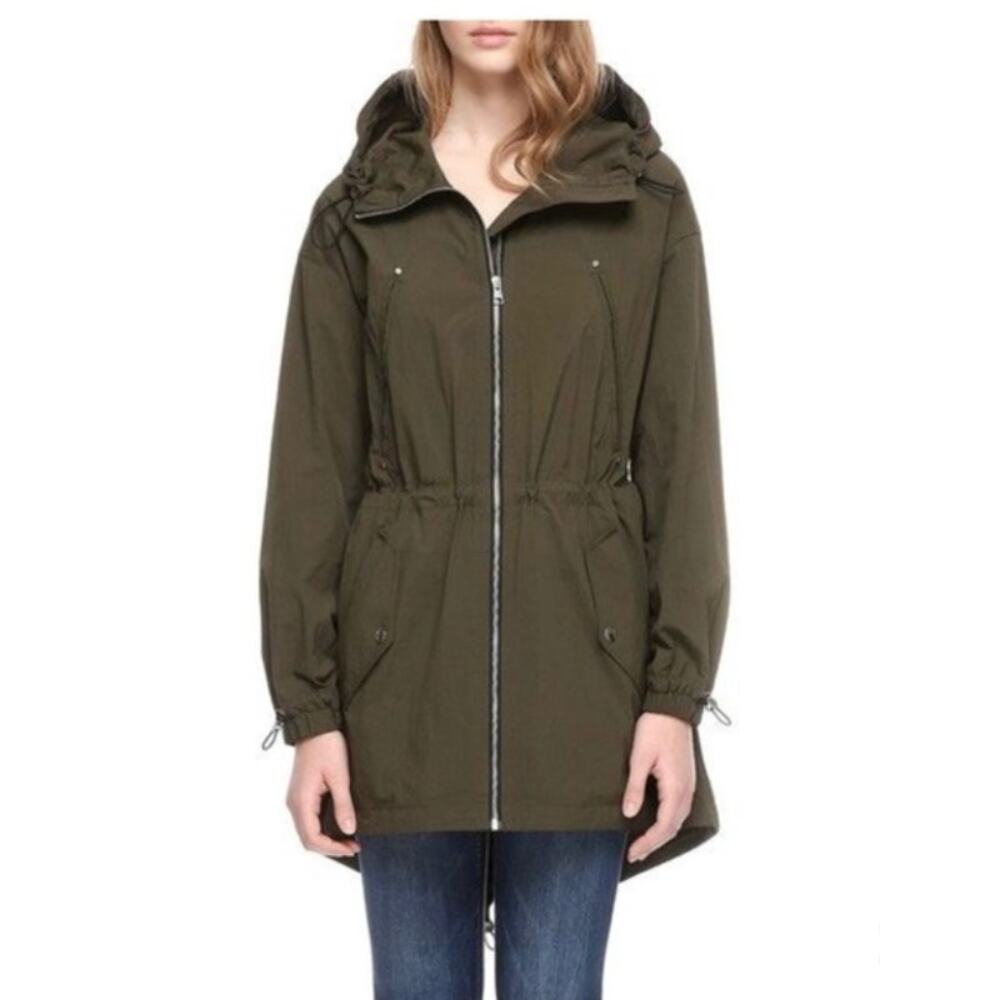 Soia and Kyo Harri Hooded Utility Coat in Olive Green size XS